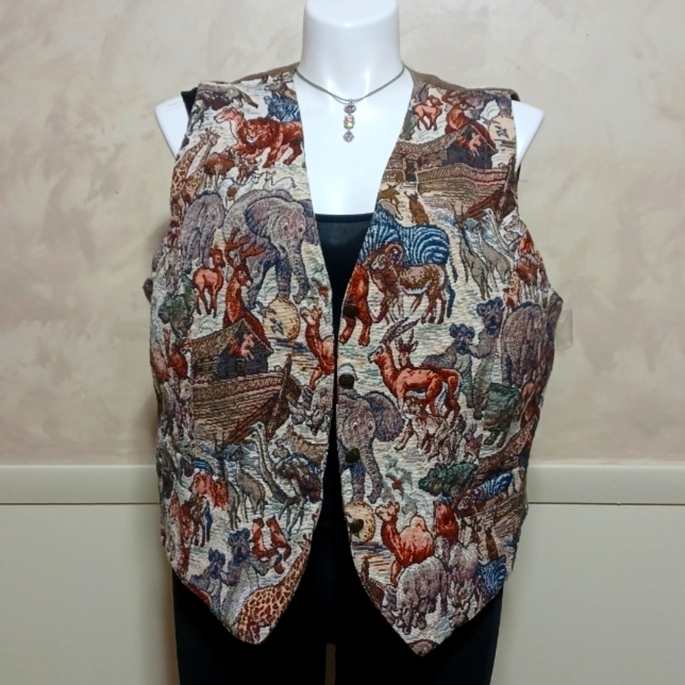 Karen Scott NOAH'S ARK VEST Size 2X